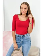 Blúzka s okrúhlym výstrihom červená Blúzka s okrúhlym výstrihom červená
