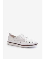 Bílé dámské kožené polobotky model 21655697 - S.Barski