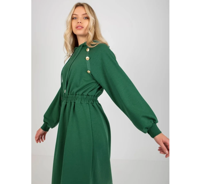 Dámské šaty RV SK model 17828235 tmavě zelené - FPrice Dámské šaty RV SK model 17828235 tmavě zelené - FPrice