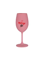 I LOVE YOU! (HEART) - ružový pohár na víno 350 ml