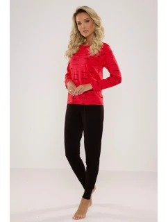 Dámske pyžamo De Lafense 662 Cat Love dł/r S-2XL