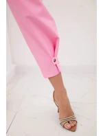 Kalhoty Summer Punto se zapínáním na nohavice světle růžová