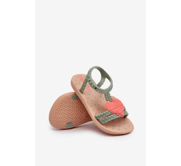 Dětské sandálky se srdcem model 21658598 My First Baby zelené - Ipanema