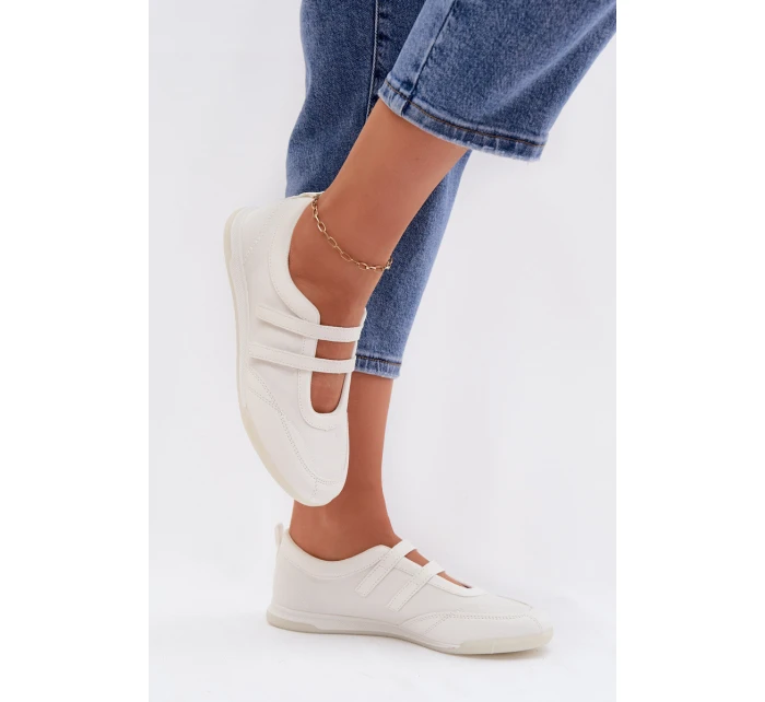 Sportovní dámské baleríny S Paskami Bílé Farvessa