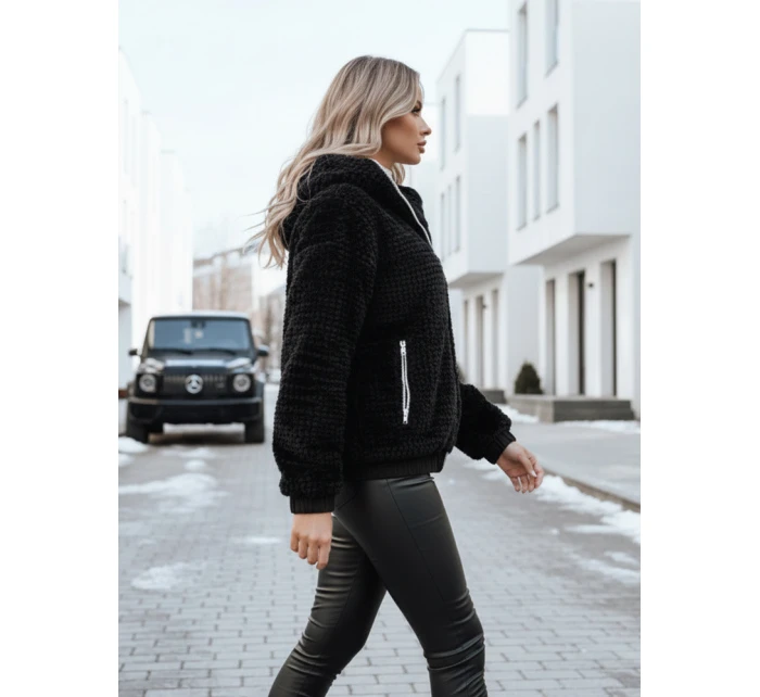 Dámská kožešinová bunda s kapucí černá Dstreet model 21993382 - FashionStreet