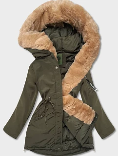 Dámska khaki zimná bunda (CAN-588BIG)