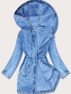 Světle modrá dlouhá džínová bunda (POP7032-LK)