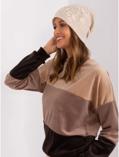 Czapka AT CZ model 18985096 jasny beżowy - FPrice