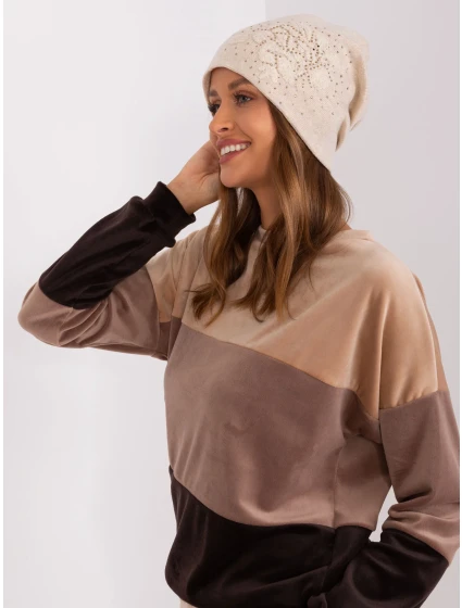 Czapka AT CZ model 18985096 jasny beżowy - FPrice Czapka AT CZ model 18985096 jasny beżowy - FPrice