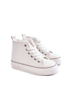 Detské vysoké tenisky so zipsom Big Star KK374227 White