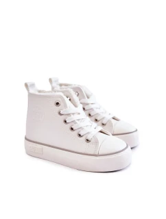 Detské vysoké tenisky so zipsom Big Star KK374227 White