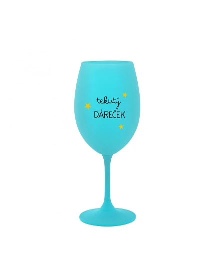 DARČEK - tyrkysový pohár na víno 350 ml