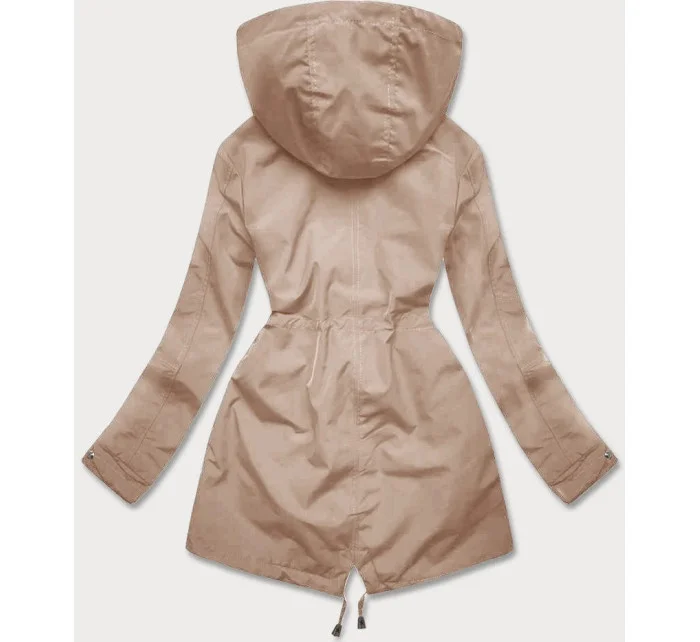 Světle béžová tenká bunda parka s ozdobným lemováním model 19767206 - J.STYLE