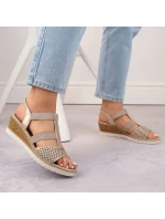 Pohodlné sandály na podpatku Remonte W model 19730112 rose gold - Rieker