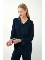 Elegantní pyžamo s knoflíky model 20515618 - Vamp Elegantní pyžamo s knoflíky model 20515618 - Vamp