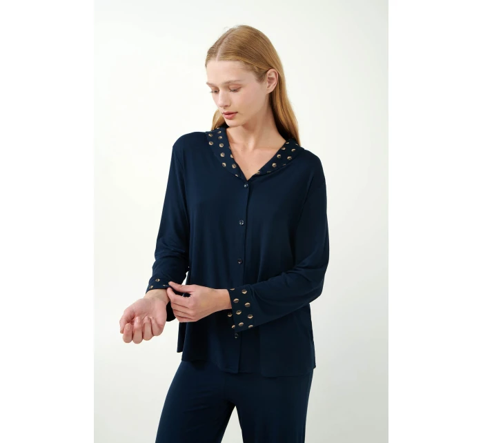 Elegantní pyžamo s knoflíky model 20515618 - Vamp Elegantní pyžamo s knoflíky model 20515618 - Vamp