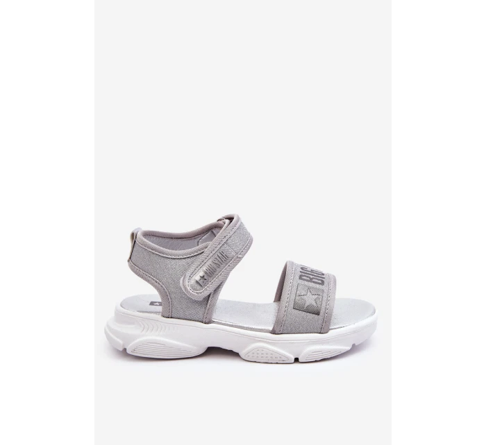Dziecięce Sandałki Na Rzep Big Star LL374194 Srebrne