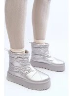 Dámské sněhule na masivní platformě model 21819220 Stříbrná - SEASTAR Dámské sněhule na masivní platformě model 21819220 Stříbrná - SEASTAR