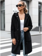 Dámský dlouhý kabát s kapucí černý Dstreet model 21980432 - FashionStreet Dámský dlouhý kabát s kapucí černý Dstreet model 21980432 - FashionStreet