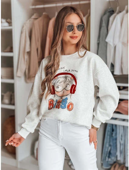 Dámská oversize mikina s potiskem  šedá Dstreet model 21989220 - FashionStreet