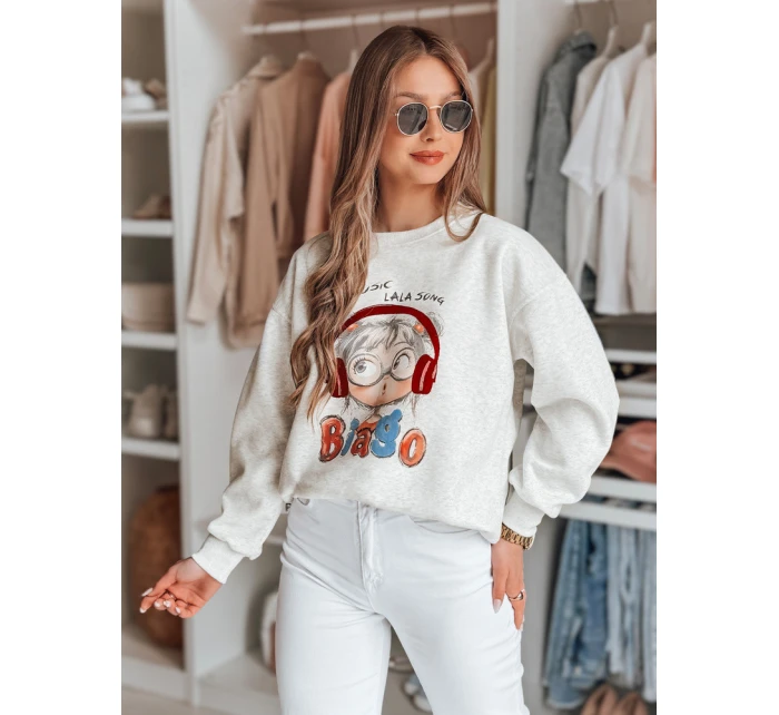 Dámská oversize mikina s potiskem  šedá Dstreet model 21989220 - FashionStreet