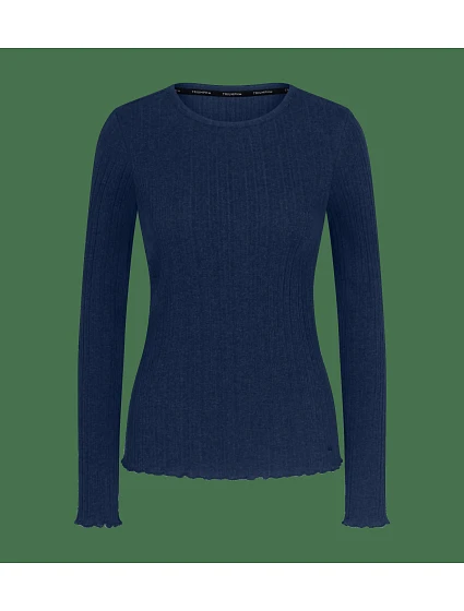 Univerzálny top s rebrovým vzorom LSL – modrý – TRIUMPH Modrý – TRIUMPH Univerzálny top s rebrovým vzorom LSL – modrý – TRIUMPH Modrý – TRIUMPH