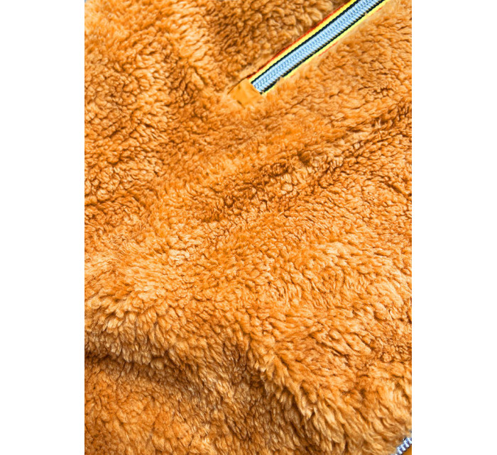 Dámska obojstranná bunda v horčicovej farbe (H1038-37)