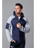 Tmavo modro-šedá pánska športová bunda z rôznych spojených materiálov (8M906-215)