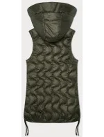 Dámska khaki vesta s ozdobným prešívaním S'West (B8338-11)
