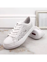 Pohodlné kožené topánky Rieker W RKR641 white