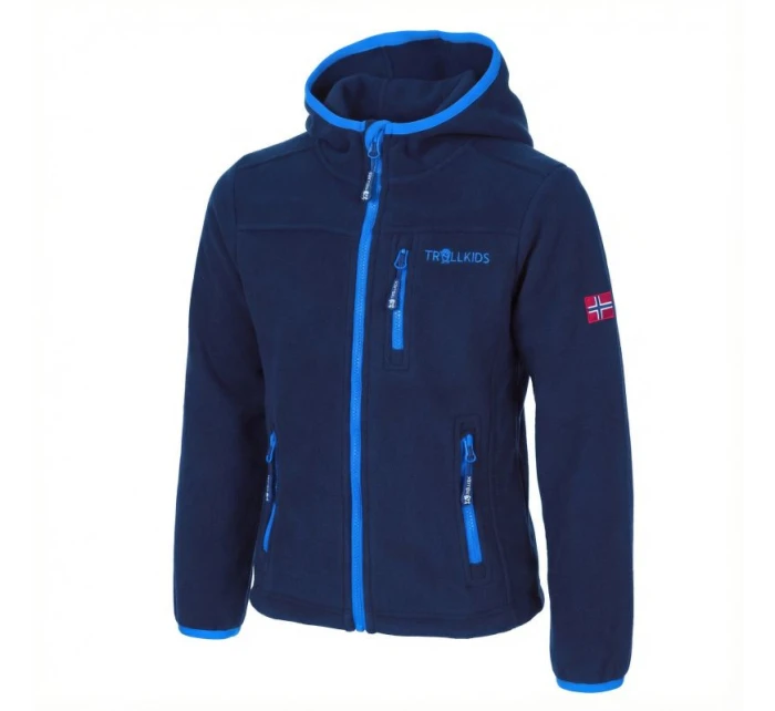 Dětská bunda  modrá větruodolná fleecová bunda model 21350024 - Trollkids