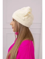 Dámská čepice dark ecru model 18752383 - K-Fashion Dámská čepice dark ecru model 18752383 - K-Fashion