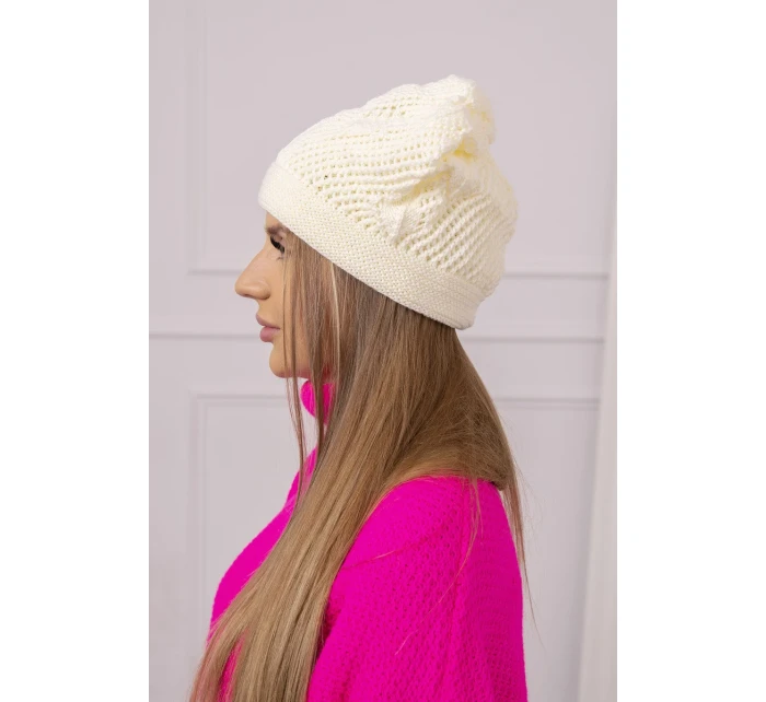 Dámská čepice dark ecru model 18752383 - K-Fashion Dámská čepice dark ecru model 18752383 - K-Fashion