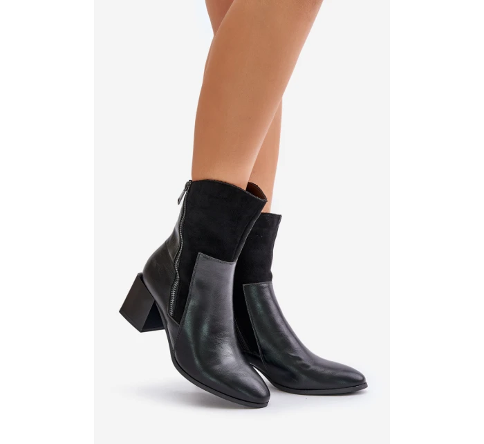 Zateplené dámské boty na podpatku černé model 21672311 - Boto