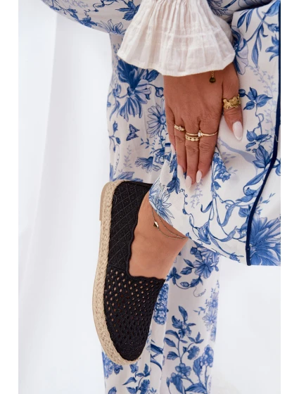 Dámské Espadrilky S Pletením model 21691959 Černé - VINCEZA