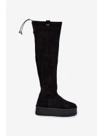 Kozaki Damskie Na Platformie Za Kolano Big Star SS274264 Czarne
