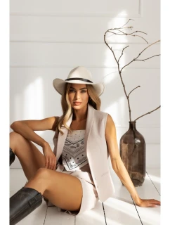 M859 Džínsová vesta - béžová