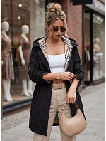 Kurtka damska przejściowa parka z kapturem czarna model 22347514 - FashionStreet Kurtka damska przejściowa parka z kapturem czarna model 22347514 - FashionStreet
