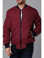 Pánska prešívaná bunda typu "bomber" vo vínovej bordovej farbe (MY01-6)