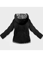 Miss TiTi Čierna/sivá krátka voľná bunda s leopardím vzorom (25898) Miss TiTi Čierna/sivá krátka voľná bunda s leopardím vzorom (25898)