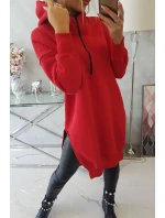 Mikina s bočními rozparky červená