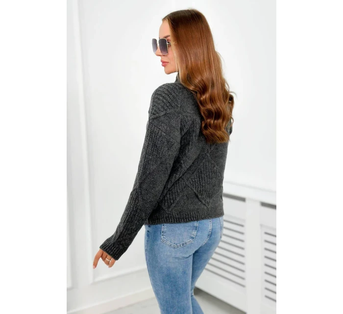 Svetr přes hlavu v grafit model 18966188 - K-Fashion
