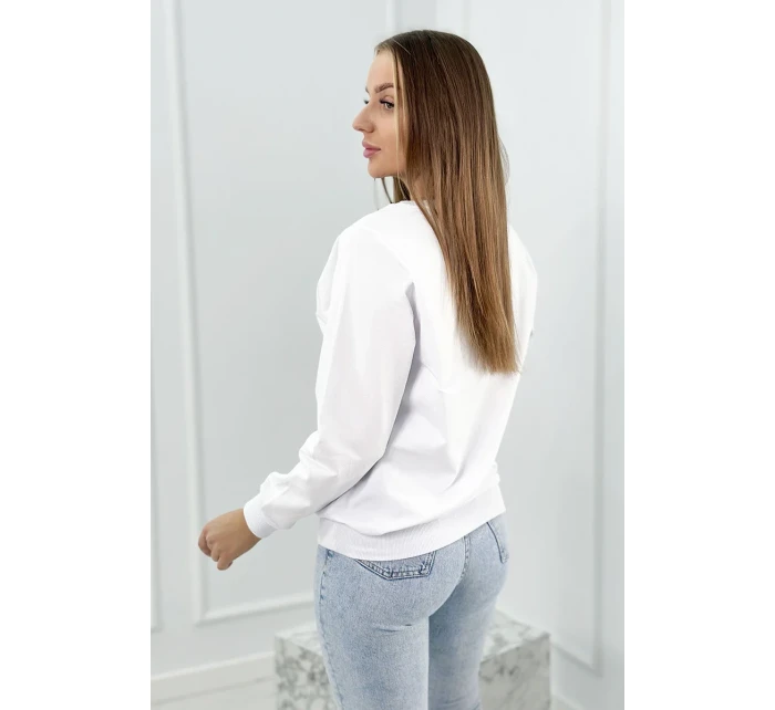 Mikina s bielou potlačou