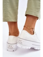 Materiałowe Trampki Na Platformie Big Star LL274150 Białe Materiałowe Trampki Na Platformie Big Star LL274150 Białe