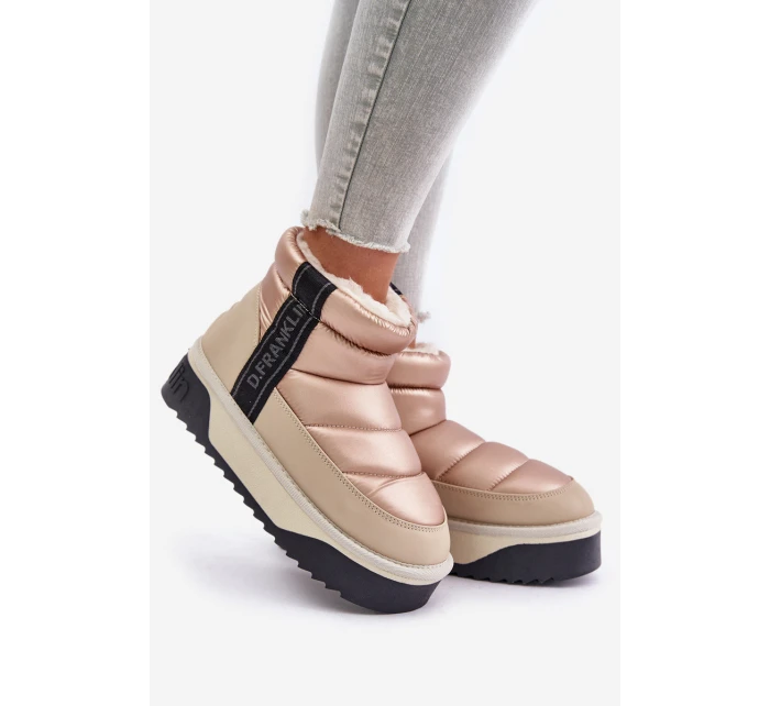Niskie Śniegowce Na Grubej Podeszwie D.Franklin DFSH371010 Beżowe