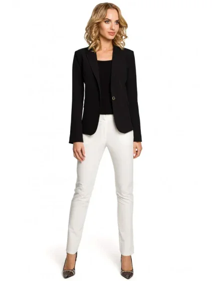 model 18002287 Bunda s límcem a jedním knoflíkem černá - Moe model 18002287 Bunda s límcem a jedním knoflíkem černá - Moe