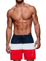 Pánske tmavomodré a sivé plavecké šortky Dstreet SX2516