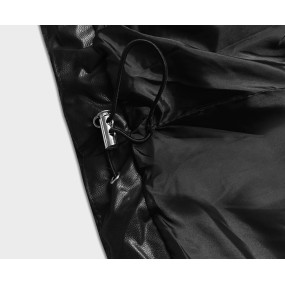 Voľná čierna dámska zimná bunda z ekologickej kože (AG2-J90)