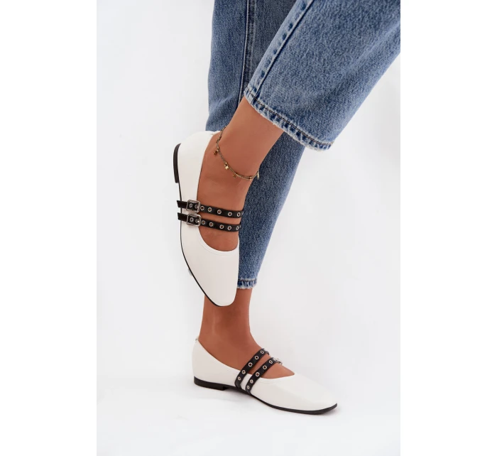 Dámske baleríny s remienkami Deliora - biele Dámske baleríny s remienkami Deliora - biele