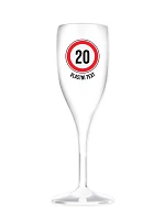 Personalizovaná nerozbitná pohár na prosecco – dopravná značka k narodeninám